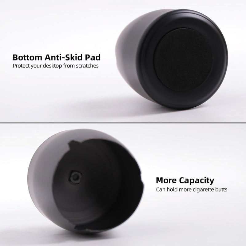 IN ONE Small Outdoor Ashtray with Lid for Cigarette, Smokeless Stainless Steel Ash Tray, Smell Proof Windproof Ashtrays for Outside Patio Home Office Tabletop, Odorless Car Ashtrays(2.99"x2.68"x2.95") - Image 3